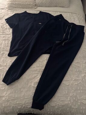 Figs Navy Blue Scrub Set